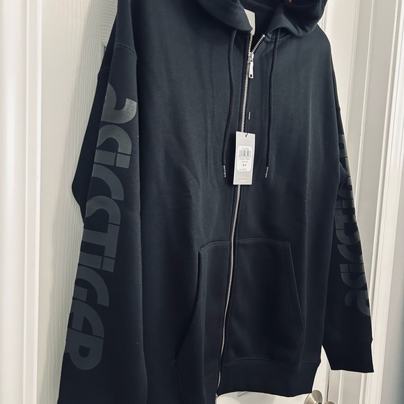 BNWT MEN'S ASICS TIGER HOODIE SWEATSHIRT FULL ZIP BLACK US SIZE SMALL (S) - Picture 4 of 11
